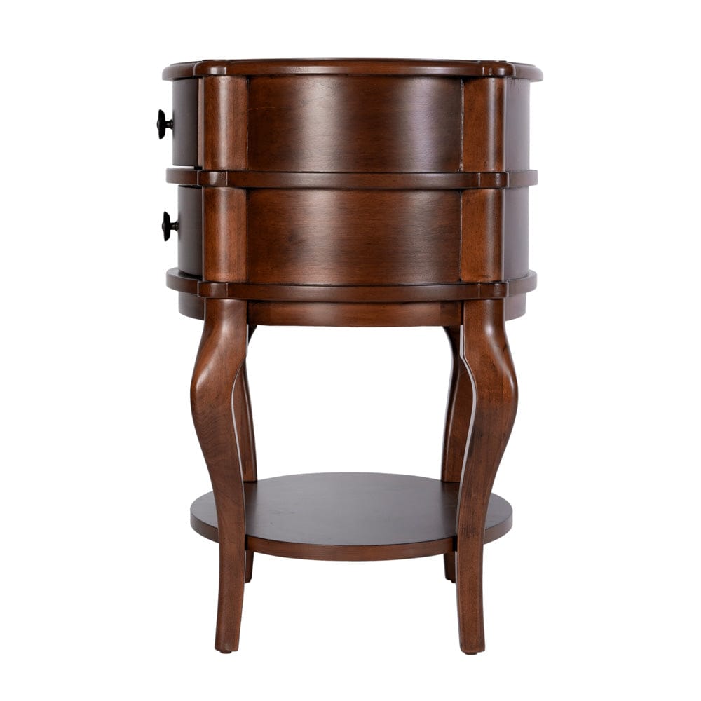 Butler Specialty Company - Ethel 25 in. W Oval Wood 2 Drawer Accent Table w Open Shelf, Brown - 6244024 view 2