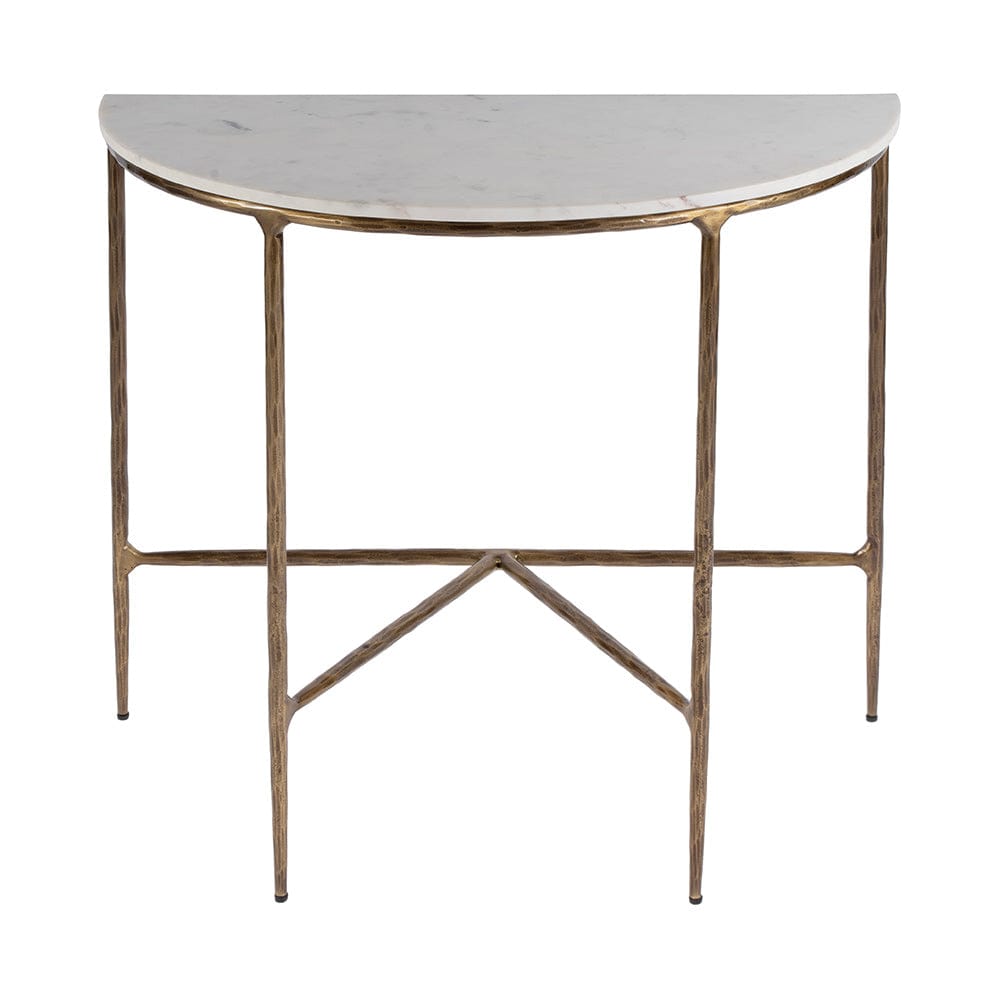 Butler Specialty Company - Evelyn 36.5 in. W Demilune Marble and Iron Console Table, White - 5826389 View 1