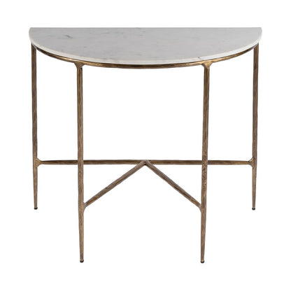 Butler Specialty Company - Evelyn 36.5 in. W Demilune Marble and Iron Console Table, White - 5826389 View 1