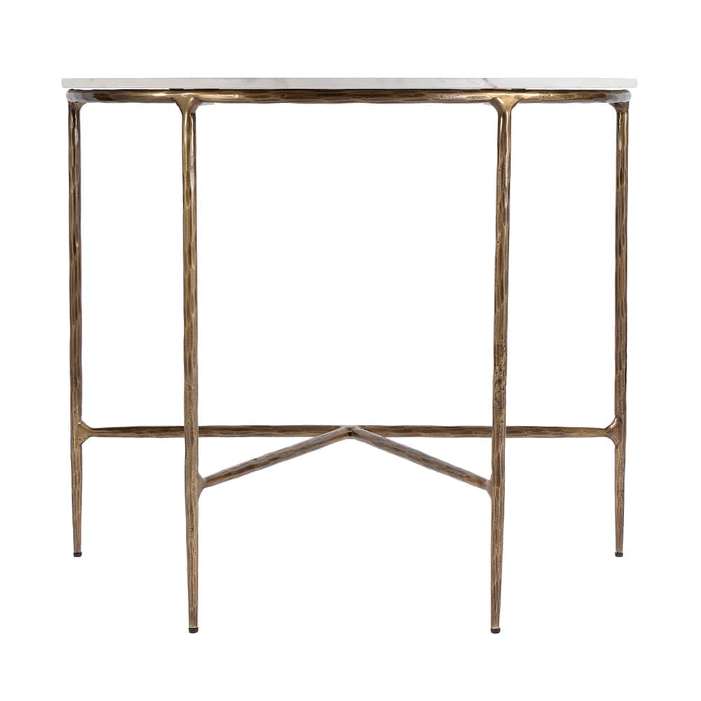 Butler Specialty Company - Evelyn 36.5 in. W Demilune Marble and Iron Console Table, White - 5826389 View 2