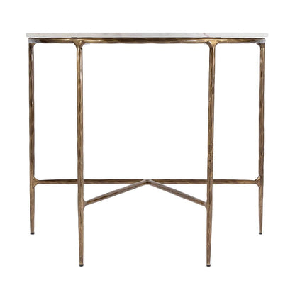 Butler Specialty Company - Evelyn 36.5 in. W Demilune Marble and Iron Console Table, White - 5826389 View 2