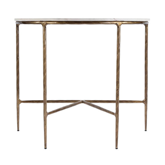 Butler Specialty Company - Evelyn 36.5 in. W Demilune Marble and Iron Console Table, White - 5826389 View 2