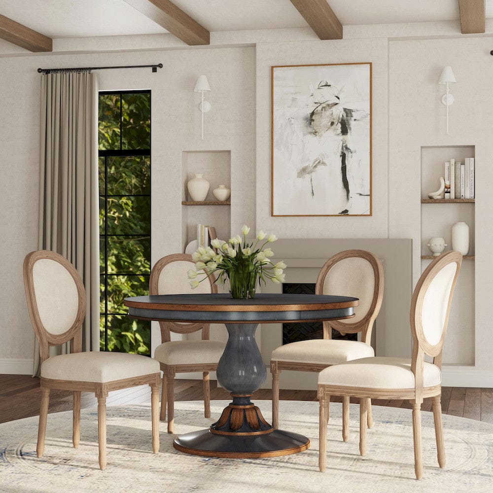 Butler Specialty Company - Evie 48 in. W Round Wood Single Pedestal Dining Table, Pastel Blue - 5716483 view 5