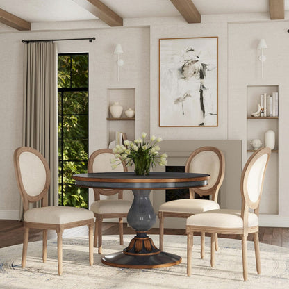 Butler Specialty Company - Evie 48 in. W Round Wood Single Pedestal Dining Table, Pastel Blue - 5716483 view 5