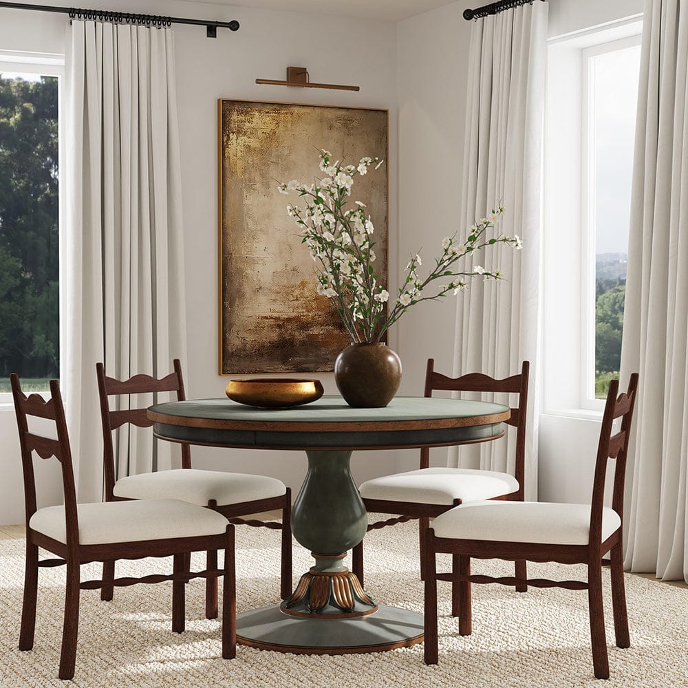 Butler Specialty Company - Evie 48 in. W Round Wood Single Pedestal Dining Table, Pastel Green - 5716482 View 4