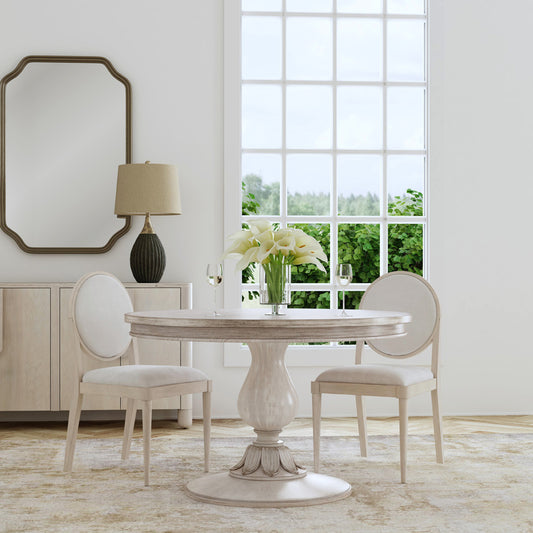 Butler Specialty Company - Evie 48 in. W Round Wood Pedestal Dining Table, Light Brown - 5716247