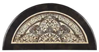 Butler Specialty Company - Fabiola 30 in. W Demilune Wood & Fossil Stone Console Table, Multi-Color - 2970025