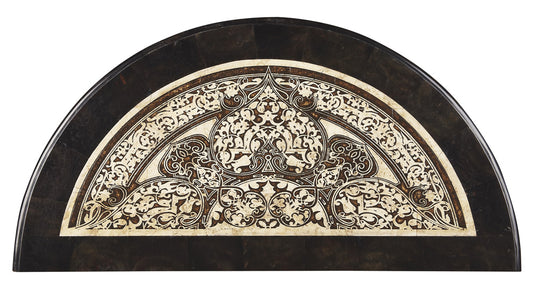 Butler Specialty Company - Fabiola 30 in. W Demilune Wood & Fossil Stone Console Table, Multi-Color - 2970025