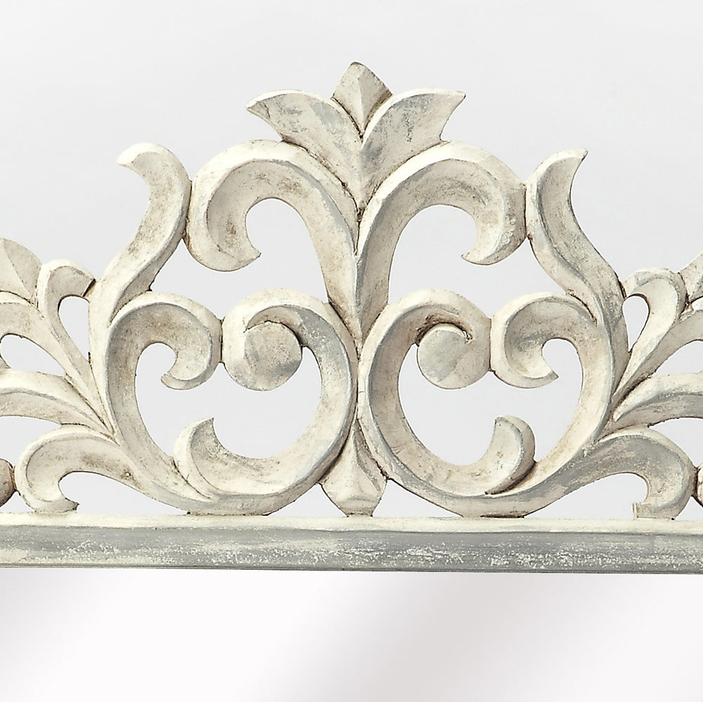 Butler Specialty Company - Favart 21.75 in. H x 22.5 in. W Rectangular Mirror & Wood Carved Accent Wall Mirror, White - 3681290