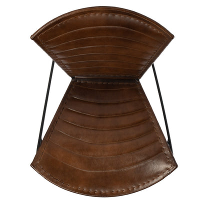 Butler Specialty Company - Felix Iron & Leather Accent Chair, Medium Brown - 6167140_CLOSEOUT