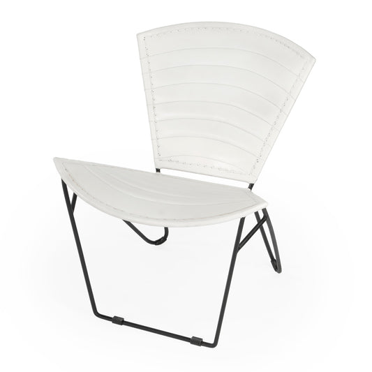Butler Specialty Company - Felix Iron & Leather Accent Chair, White - 6167411_CLOSEOUT