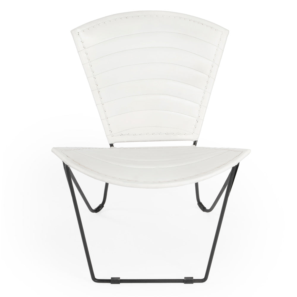 Butler Specialty Company - Felix Iron & Leather Accent Chair, White - 6167411_CLOSEOUT