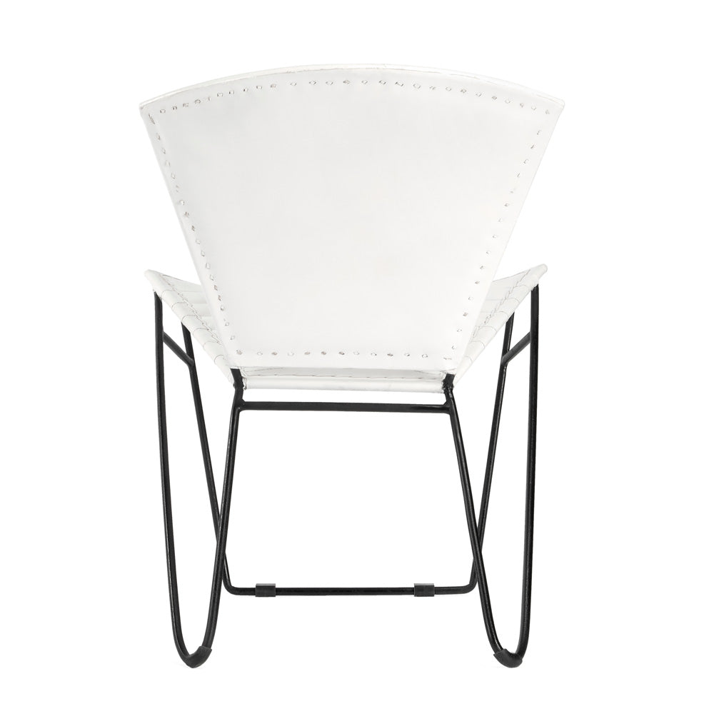 Butler Specialty Company - Felix Iron & Leather Accent Chair, White - 6167411_CLOSEOUT
