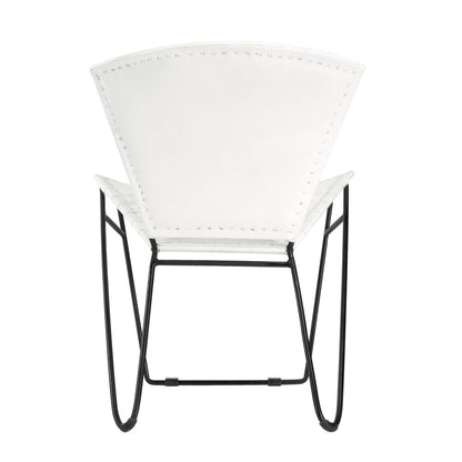 Butler Specialty Company - Felix Iron & Leather Accent Chair, White - 6167411_CLOSEOUT