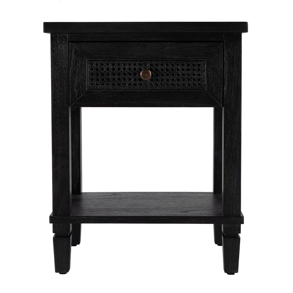 Butler Specialty Company - Flagstaff 20 in. W Rectangular Cane and Wood 1 Drawer Nightstand w Lower Open Shelf, Black - 5758432 View 3