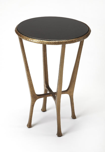 Butler Specialty Company - Flavio 16 in. Round Stone & Metal Side Table, Multi-Color - 4418226