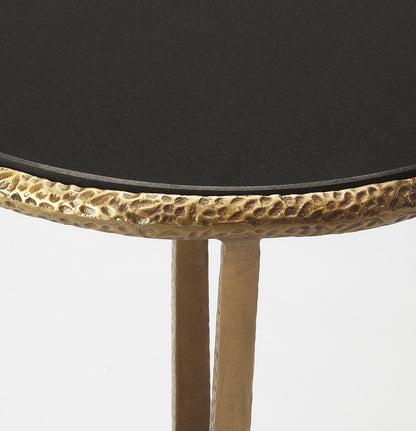 Butler Specialty Company - Flavio 16 in. Round Stone & Metal Side Table, Multi-Color - 4418226
