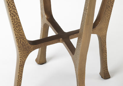 Butler Specialty Company - Flavio 16 in. Round Stone & Metal Side Table, Multi-Color - 4418226