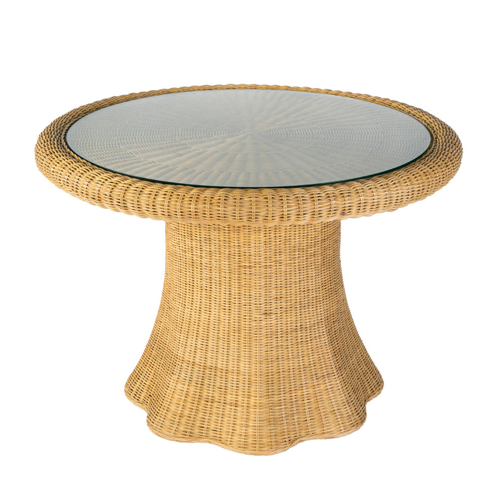 Butler Specialty Company - Flora 42 in. W Round Rattan Dining Table w Glass Top, Natural - 5979404 view 1