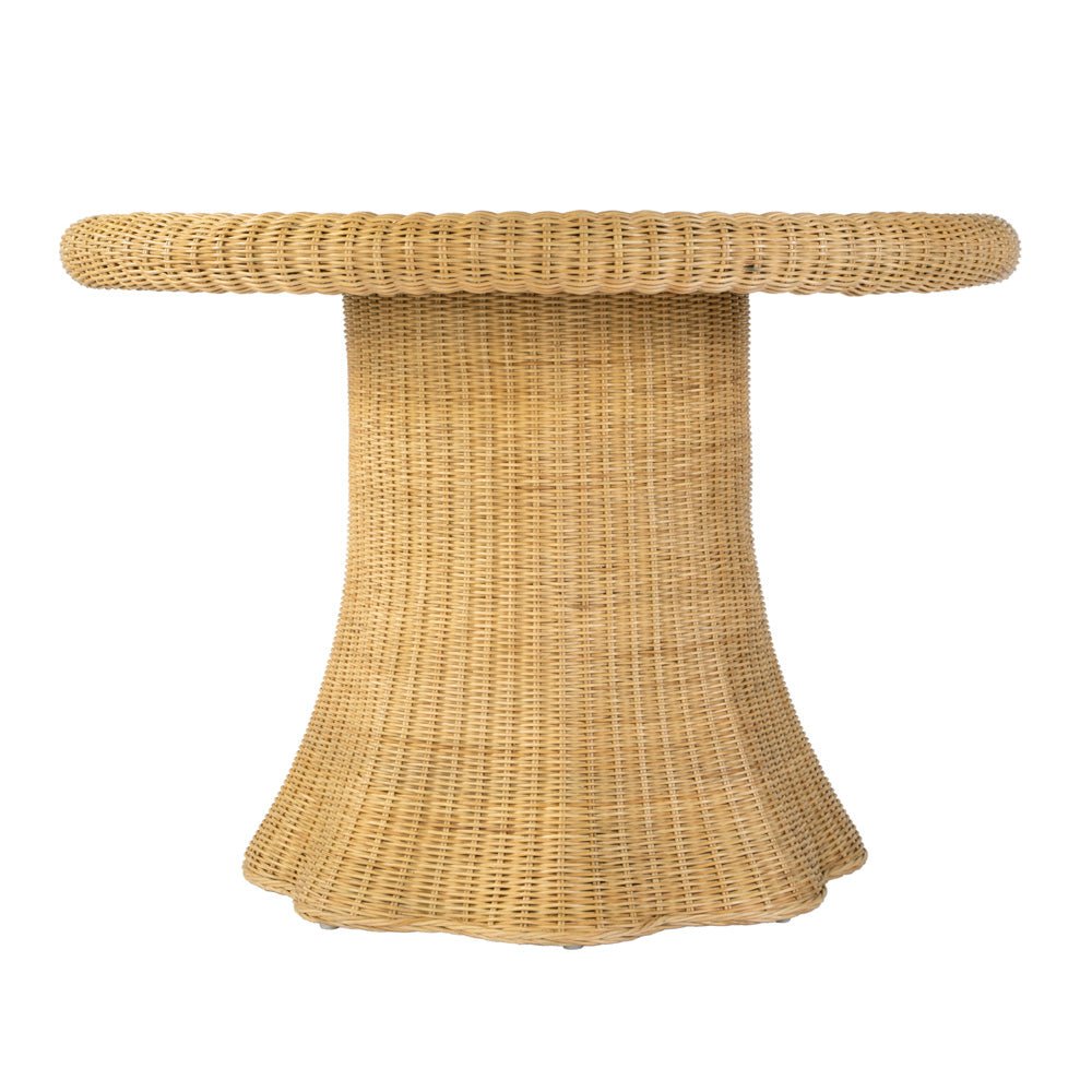 Butler Specialty Company - Flora 42 in. W Round Rattan Dining Table w Glass Top, Natural - 5979404 view 2