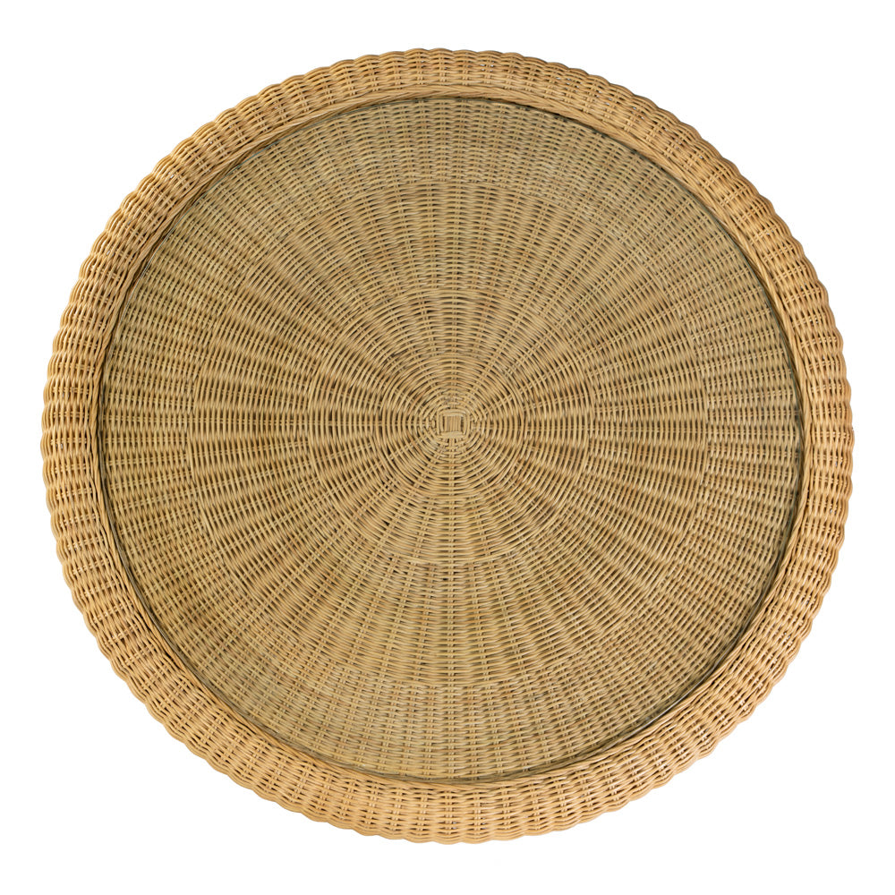Butler Specialty Company - Flora 42 in. W Round Rattan Dining Table w Glass Top, Natural - 5979404 view 3