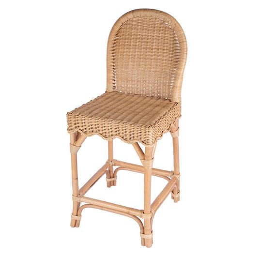 Butler Specialty Company - Flora Rattan 24" Scalloped Edge Counter Stool, Light Brown - 9762404 View 1