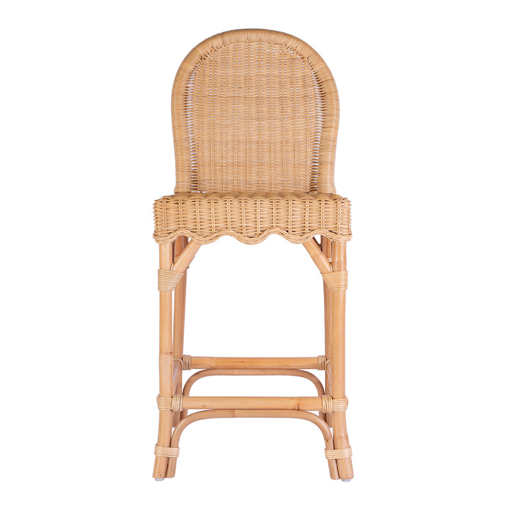 Butler Specialty Company - Flora Rattan 24" Scalloped Edge Counter Stool, Light Brown - 9762404 View 3