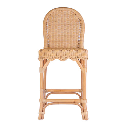 Butler Specialty Company - Flora Rattan 24" Scalloped Edge Counter Stool, Light Brown - 9762404 View 3