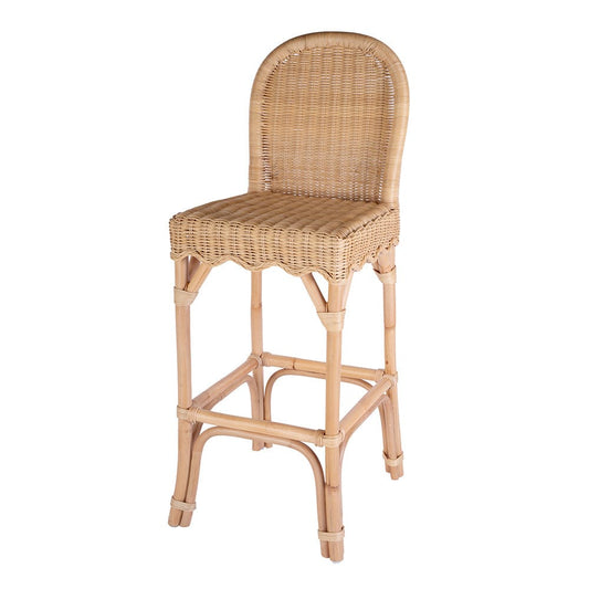 Butler Specialty Company - Flora Rattan 30" Scalloped Edge Bar Stool, Light Brown - 9763404 View 1