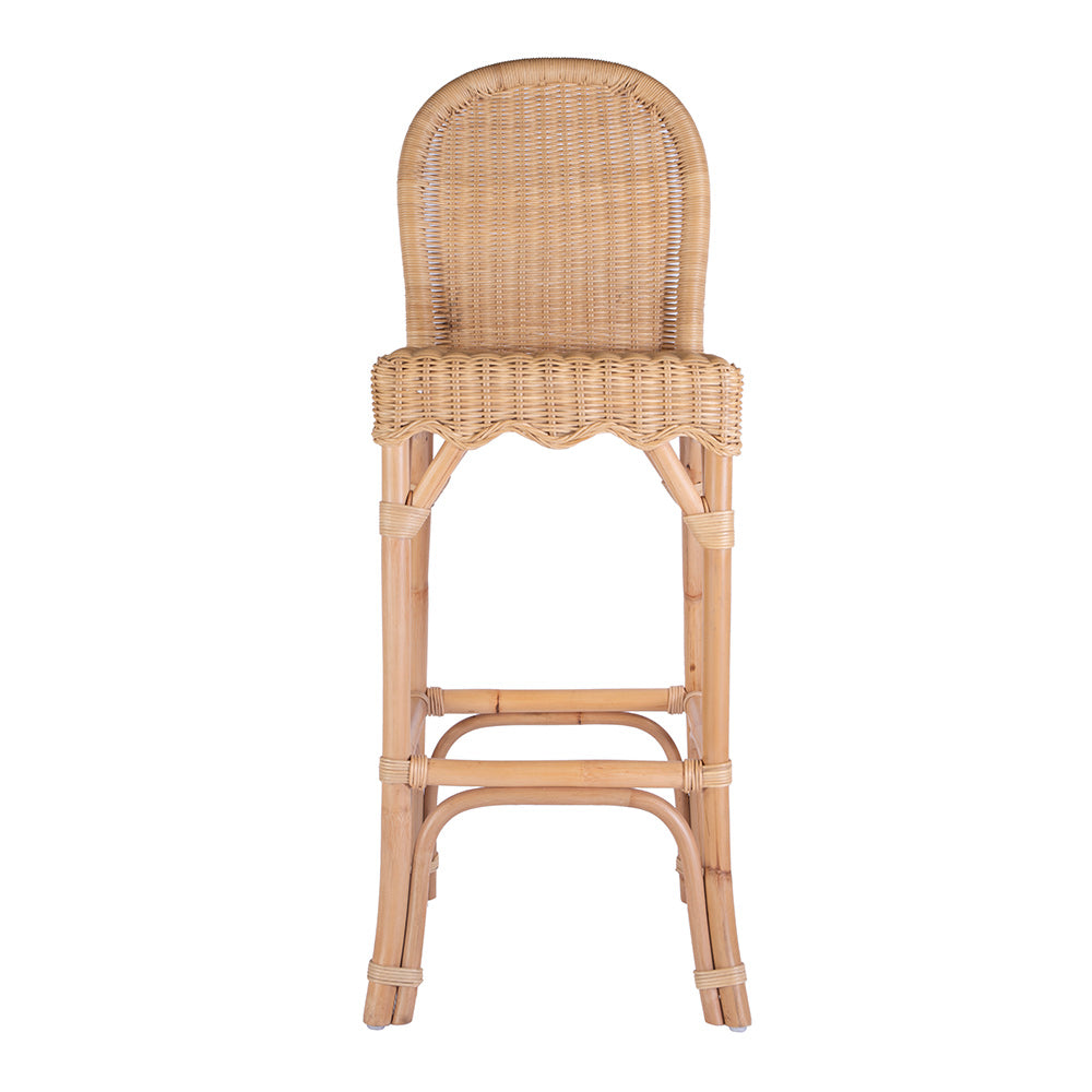 Butler Specialty Company - Flora Rattan 30" Scalloped Edge Bar Stool, Light Brown - 9763404 View 3