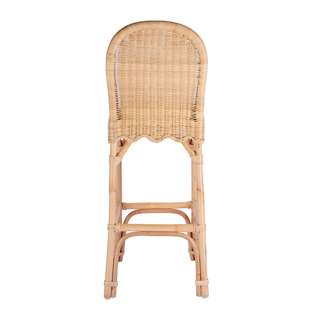 Butler Specialty Company - Flora Rattan 30" Scalloped Edge Bar Stool, Light Brown - 9763404 View 4