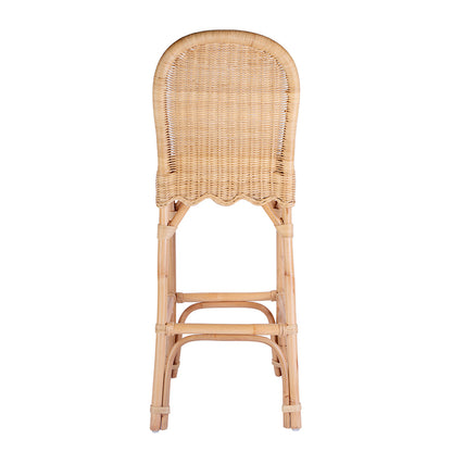 Butler Specialty Company - Flora Rattan 30" Scalloped Edge Bar Stool, Light Brown - 9763404 View 4