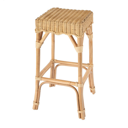 Butler Specialty Company - Flora Rattan Scalloped  Bar Stool, Light Brown - 9765404 View 1
