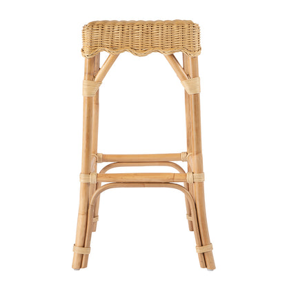 Butler Specialty Company - Flora Rattan Scalloped  Bar Stool, Light Brown - 9765404 View 2