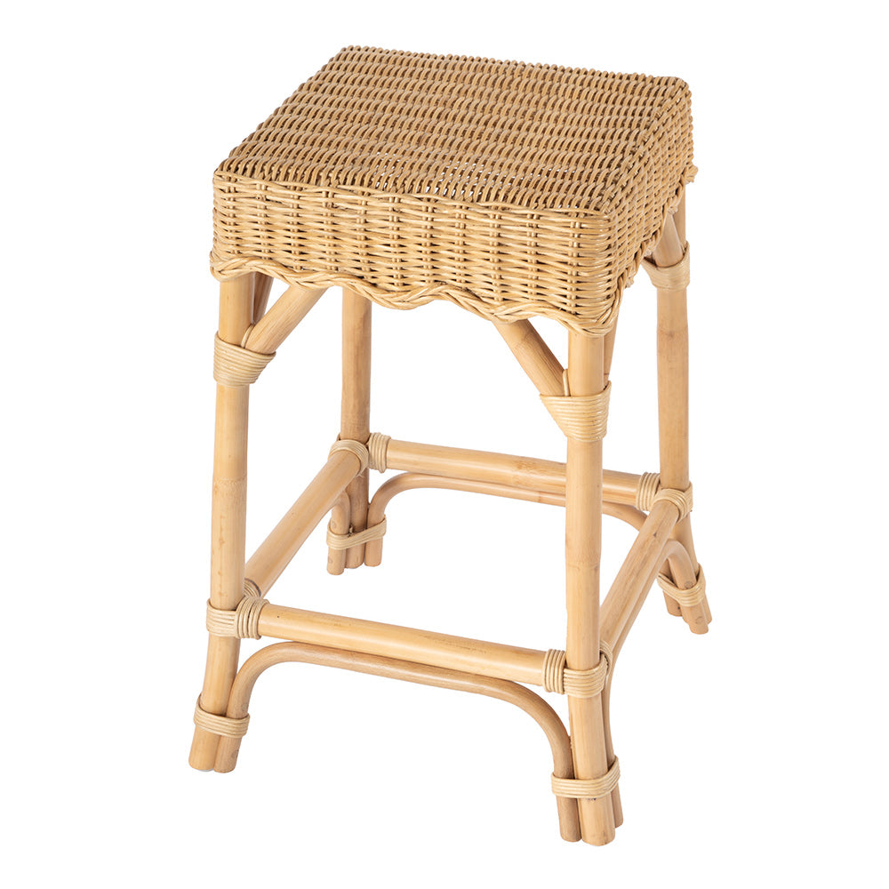 Butler Specialty Company - Flora Rattan Scalloped Counter stool, Light Brown - 9764404 View 1