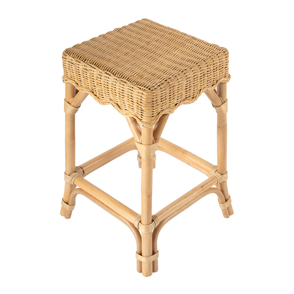 Butler Specialty Company - Flora Rattan Scalloped Counter stool, Light Brown - 9764404 View 2