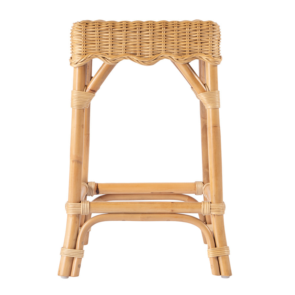 Butler Specialty Company - Flora Rattan Scalloped Counter stool, Light Brown - 9764404 View 3