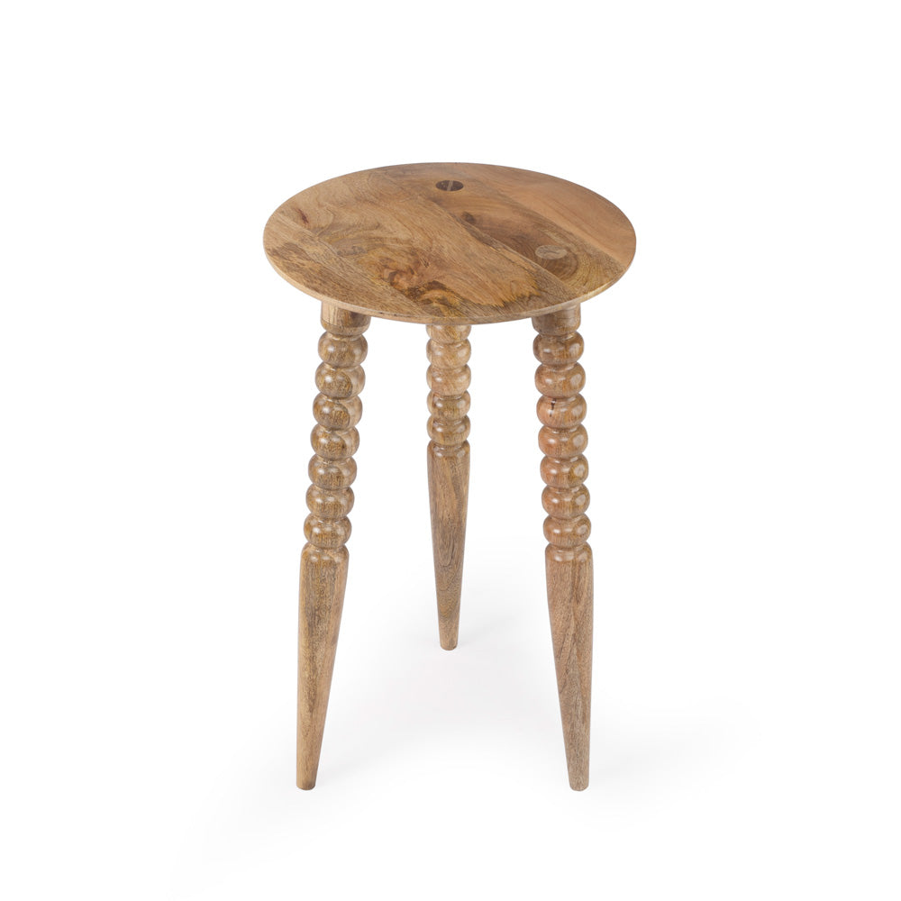 Butler Specialty Company - Fluornoy 14 in. W Round Wood Side Table, Light Brown - 2773290