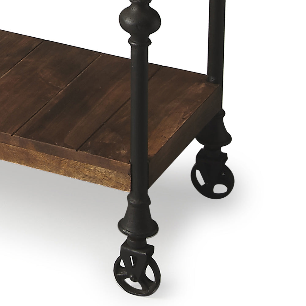 Butler Specialty Company - Fontainebleau 47.5 in. W Rectangular Metal & Wood Industrial Chic Console Table with Casters, Multi-Color - 2581290