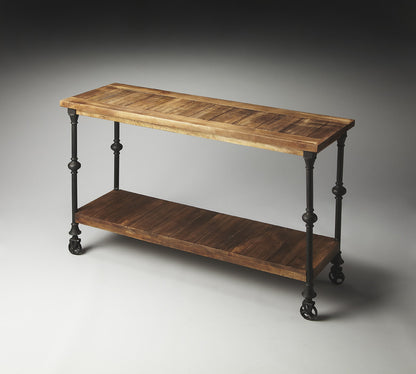 Butler Specialty Company - Fontainebleau 47.5 in. W Rectangular Metal & Wood Industrial Chic Console Table with Casters, Multi-Color - 2581290