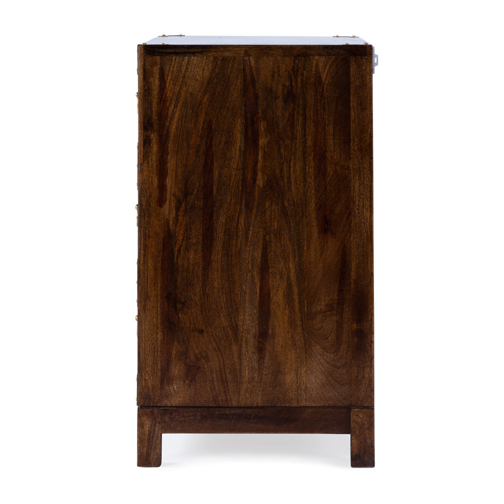 Butler Specialty Company - Campaign - Forster 28 in. W Rectangular Wood Campaign 3 Drawer Dresser, Dark Brown - 9337354