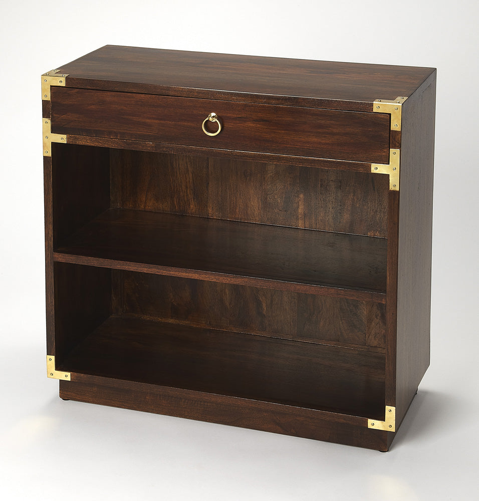 Butler Specialty Company - Campaign - Forster Campaign 28 in. W Wood 1 Drawer 2 Shelf Bookcase, Dark Brown - 4457354