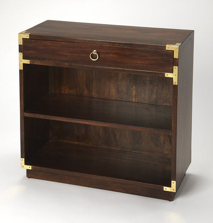 Butler Specialty Company - Campaign - Forster Campaign 28 in. W Wood 1 Drawer 2 Shelf Bookcase, Dark Brown - 4457354