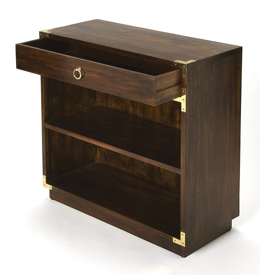 Butler Specialty Company - Campaign - Forster Campaign 28 in. W Wood 1 Drawer 2 Shelf Bookcase, Dark Brown - 4457354