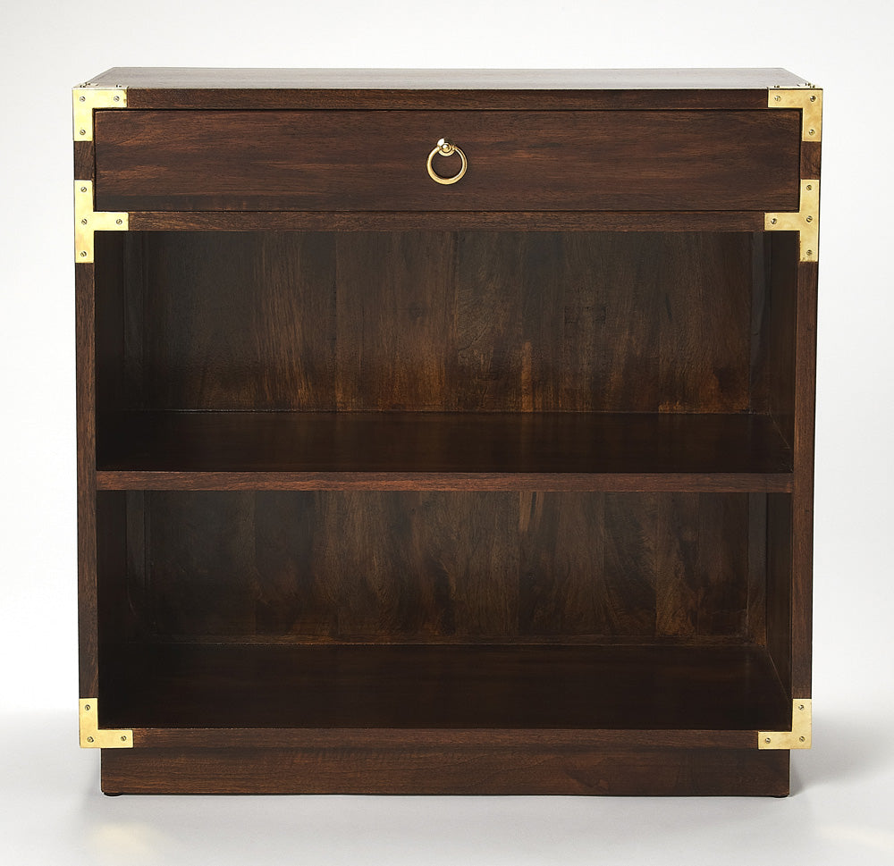 Butler Specialty Company - Campaign - Forster Campaign 28 in. W Wood 1 Drawer 2 Shelf Bookcase, Dark Brown - 4457354