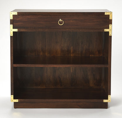 Butler Specialty Company - Campaign - Forster Campaign 28 in. W Wood 1 Drawer 2 Shelf Bookcase, Dark Brown - 4457354