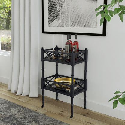 Butler Specialty Company - Foster 19 in. W Rectangular Wood 2 Tier Bar Cart, Black - 1565111