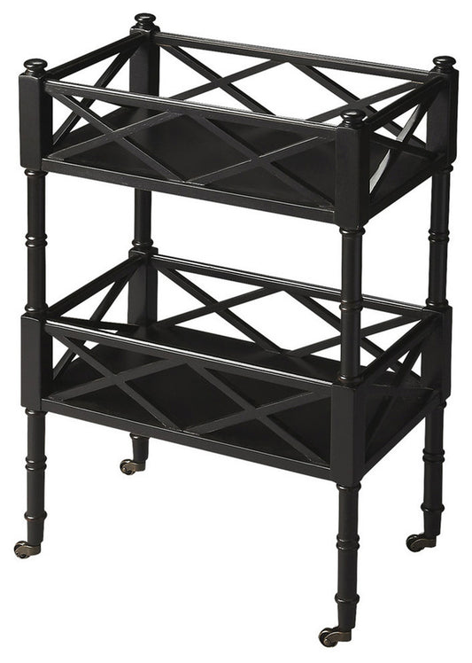 Butler Specialty Company - Foster 19 in. W Rectangular Wood 2 Tier Bar Cart, Black - 1565111