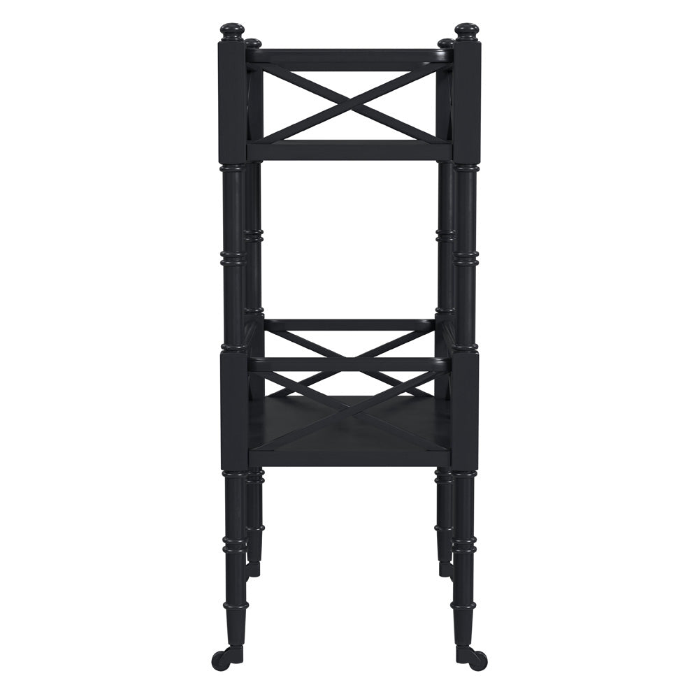 Butler Specialty Company - Foster 19 in. W Rectangular Wood 2 Tier Bar Cart, Black - 1565111