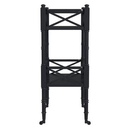 Butler Specialty Company - Foster 19 in. W Rectangular Wood 2 Tier Bar Cart, Black - 1565111